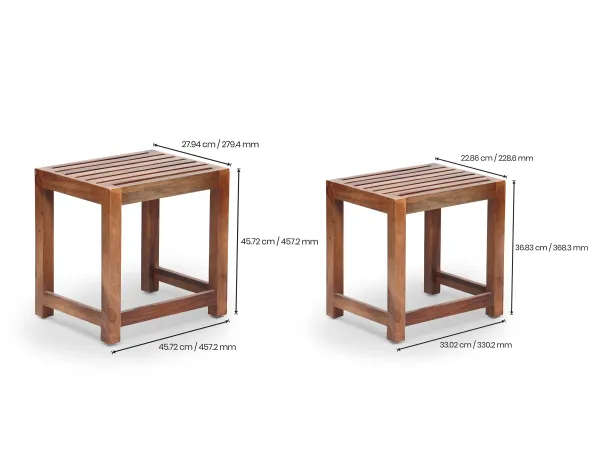 Nico Set of 2 Solid Wood Chairs and 2 Stools